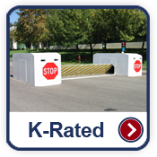 K-Rated gallery button image. Kearney fencing company commercial fencing contractors Nebraska hydraulic bollards wedge cable barrier barrier arm gate K-Rated M50 M30 K4 K8 K12 concertina wire razor wire chain link infrared detection microwave detection barbwire prison correctional airport manufacturing vehicle restraint system vehicle testing hydraulic bollards crash cantilever gate mobile vehicle barrier crash rated