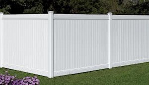 6' white vinyl solid privacy fence for residential property