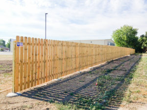 6' wood picket fence for commercial property. 