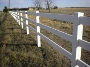 3-rail, ranch rail style fence for rural property