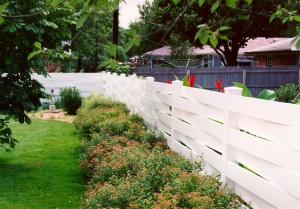 residential fence company Kearney Nebraska fence contractors woven fence boards horizontal alternating pickets planks cedar vinyl