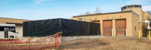 Kearney fence company commercial fencing contractors Nebraska architectural mechanical screening screen louvered semi private private solid staggered board on board shadow box alternating industrial louvers rooftop louvers chillers generators truck wells outside storage condensors rooftop equipment patios trash dumpsters transformers HVAC courtyards pool equipment fence aluminum galvanized steel degree of openness direct visibility standalone wall louvers